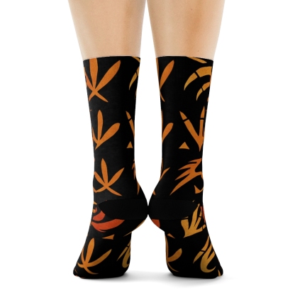 Eagle Talon Track Grid On Black Background premium sports crew socks