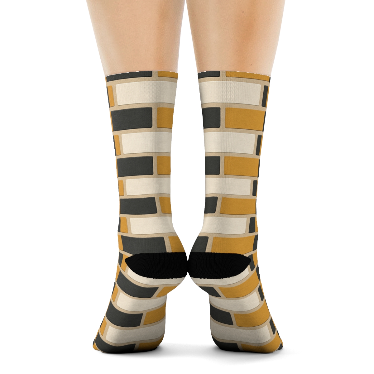 Narrow Brick Offset unique graphic crew socks