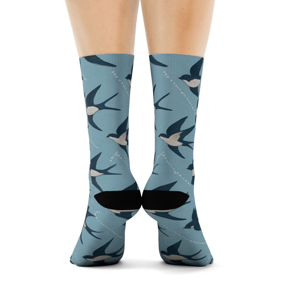 Starstream Swallow Trail Grid designer printed crew socks