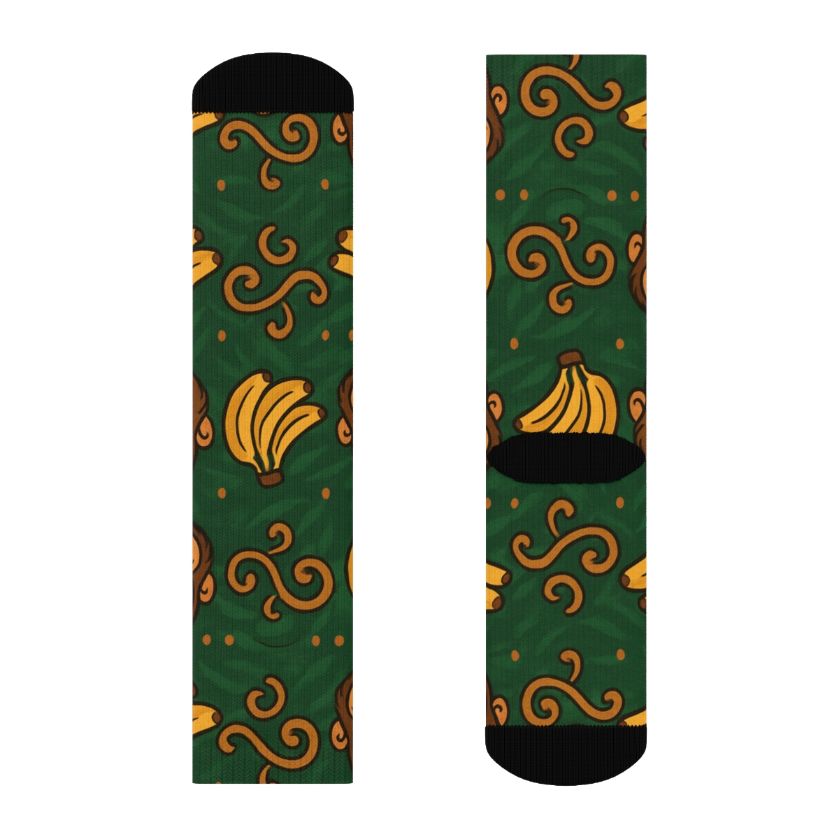 Jungle Rhythm Ape Band Pattern comfortable cotton crew socks