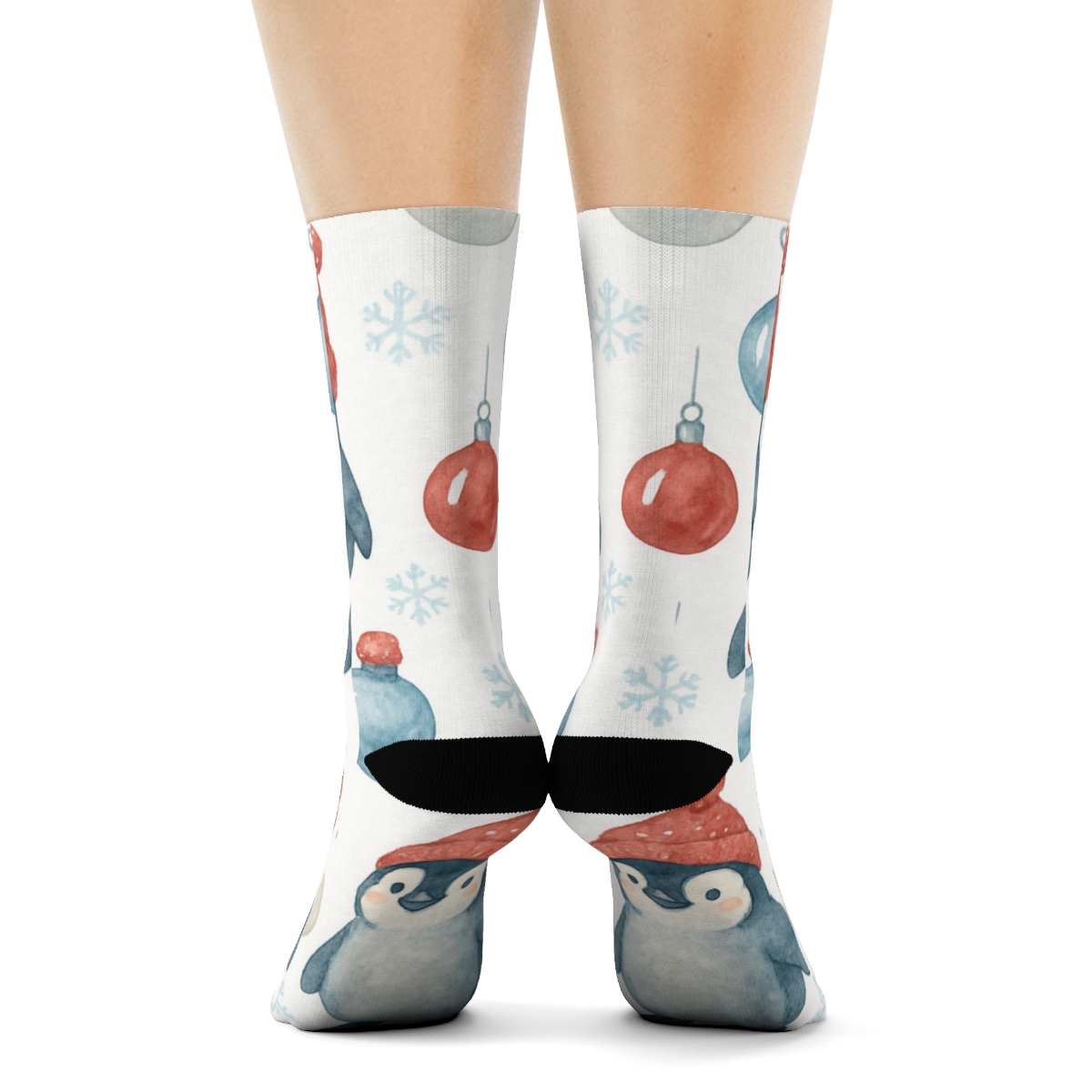 Penguin Ornament Scatter unique graphic crew socks