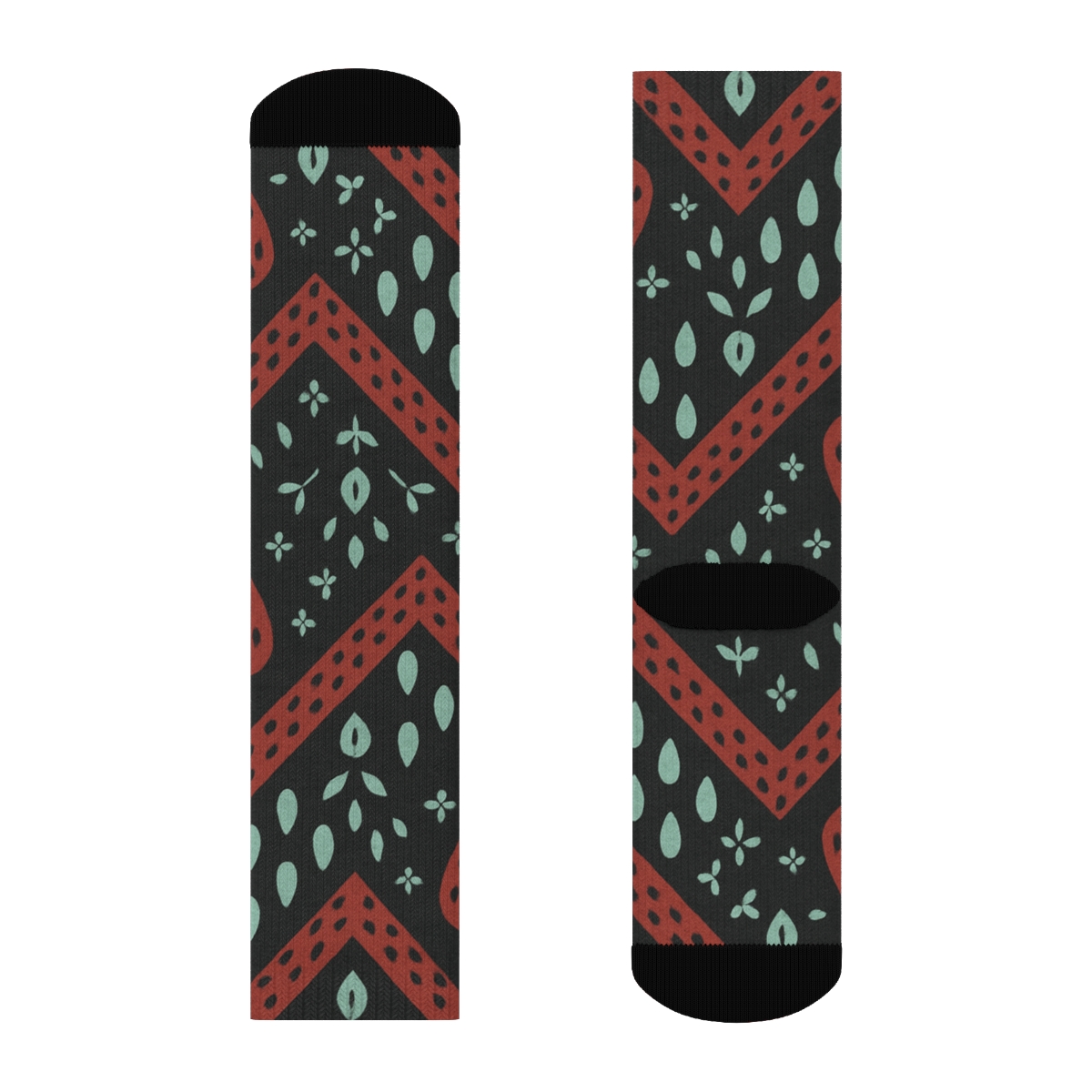 Seed Scatter Chevron On Charcoal Background unique graphic crew socks