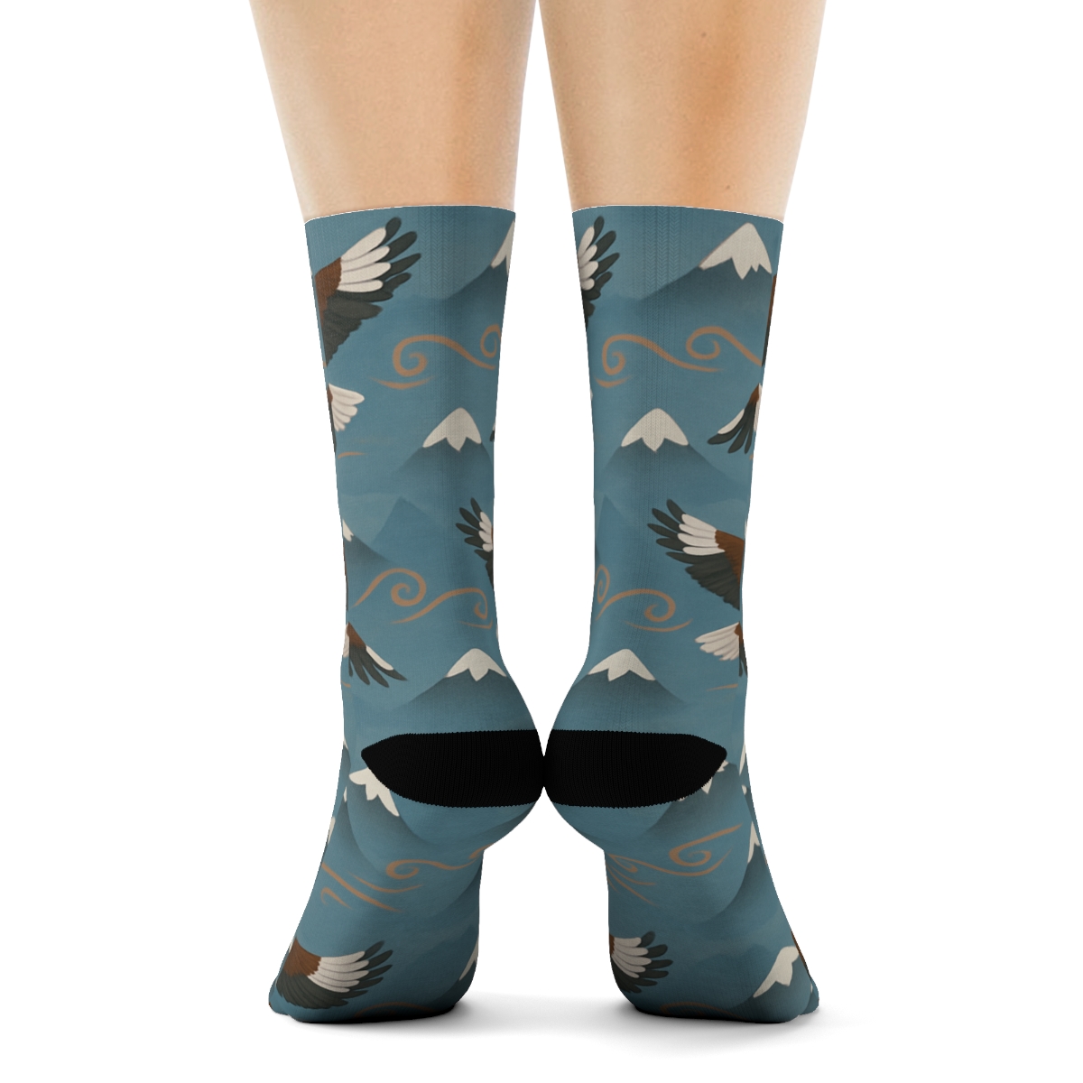 Mountain Lattice Eagle Flight Bands trendy patterned crew socks