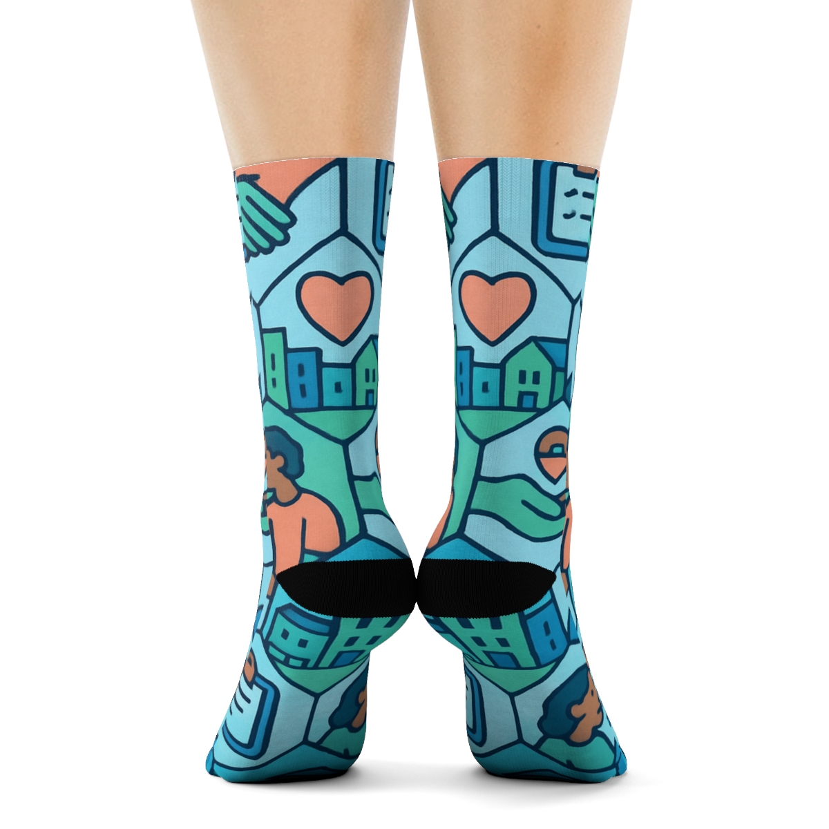 Community Mural Patchwork For Social Worker Pride custom crew socks