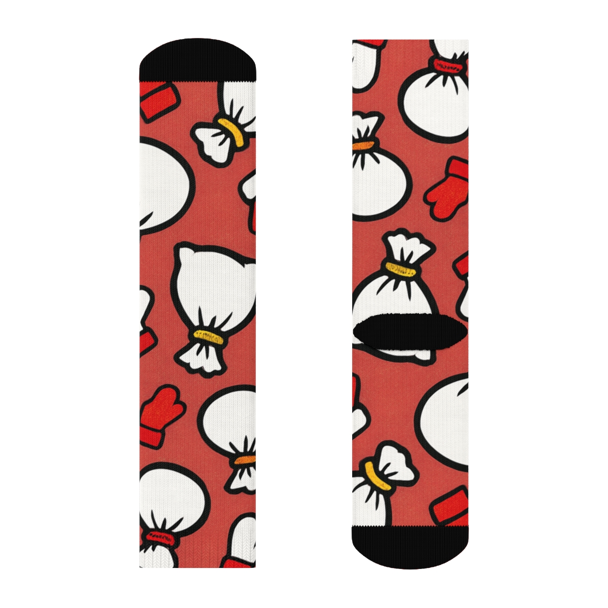 Toy Sack Scatter Santa Edition designer printed crew socks