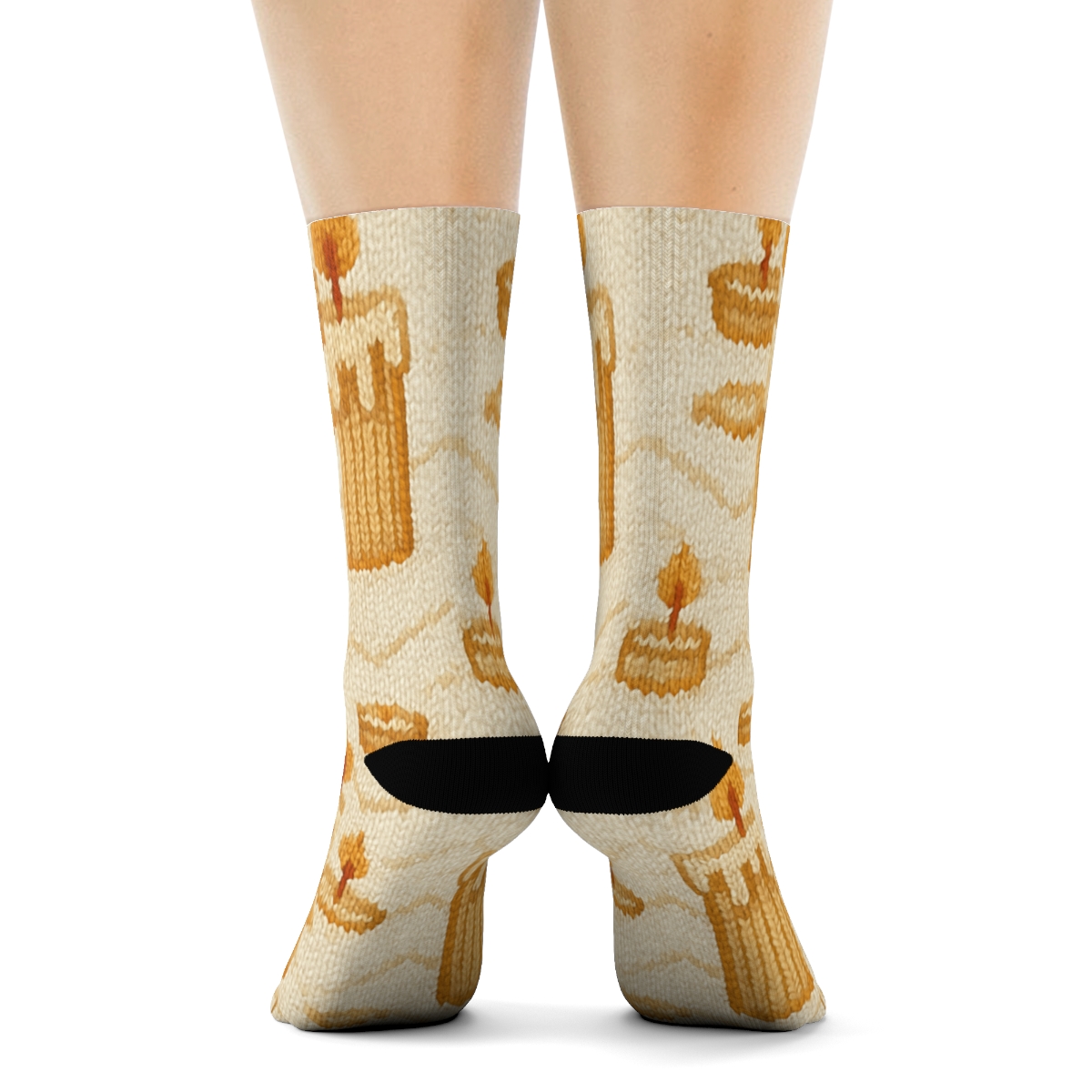 Knitted Illusion Wax Drip Candle Chevron custom crew socks