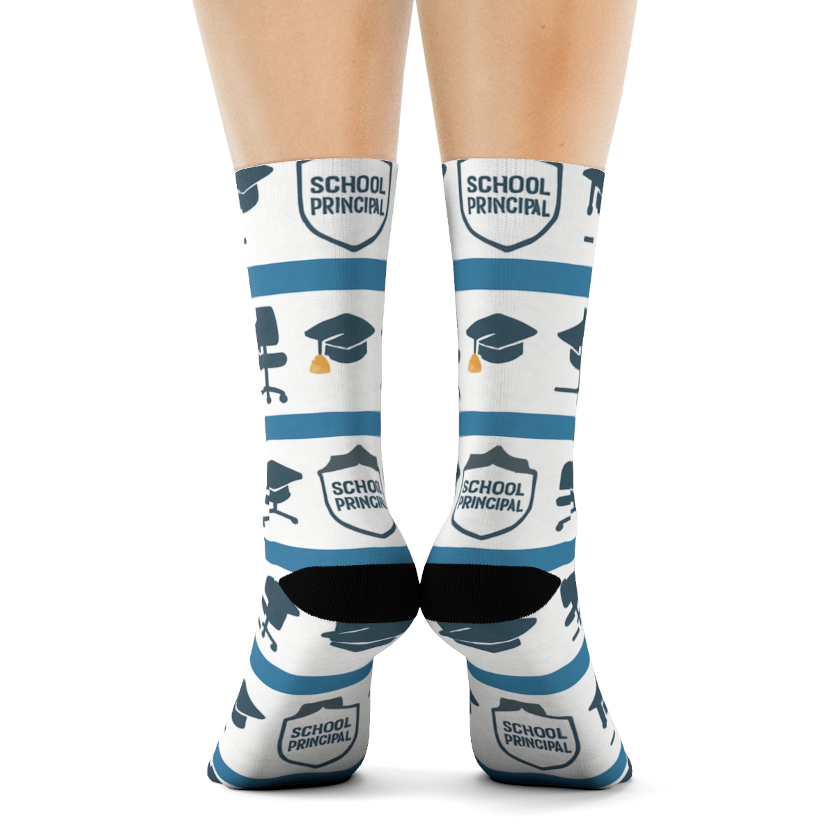 Chalkboard Bands With School Principal Emblems custom crew socks