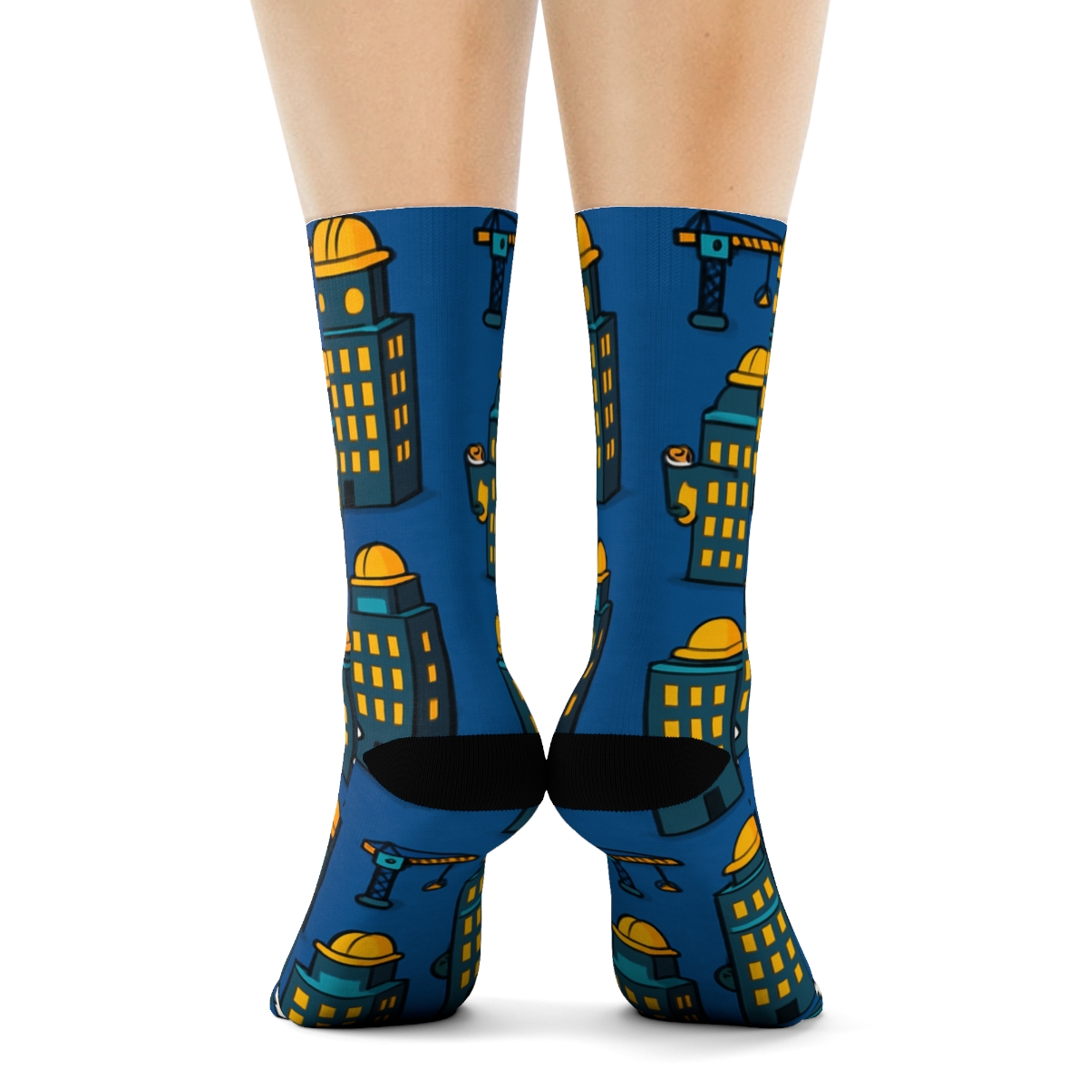 Architect Skyline Confetti Grid personalized crew socks