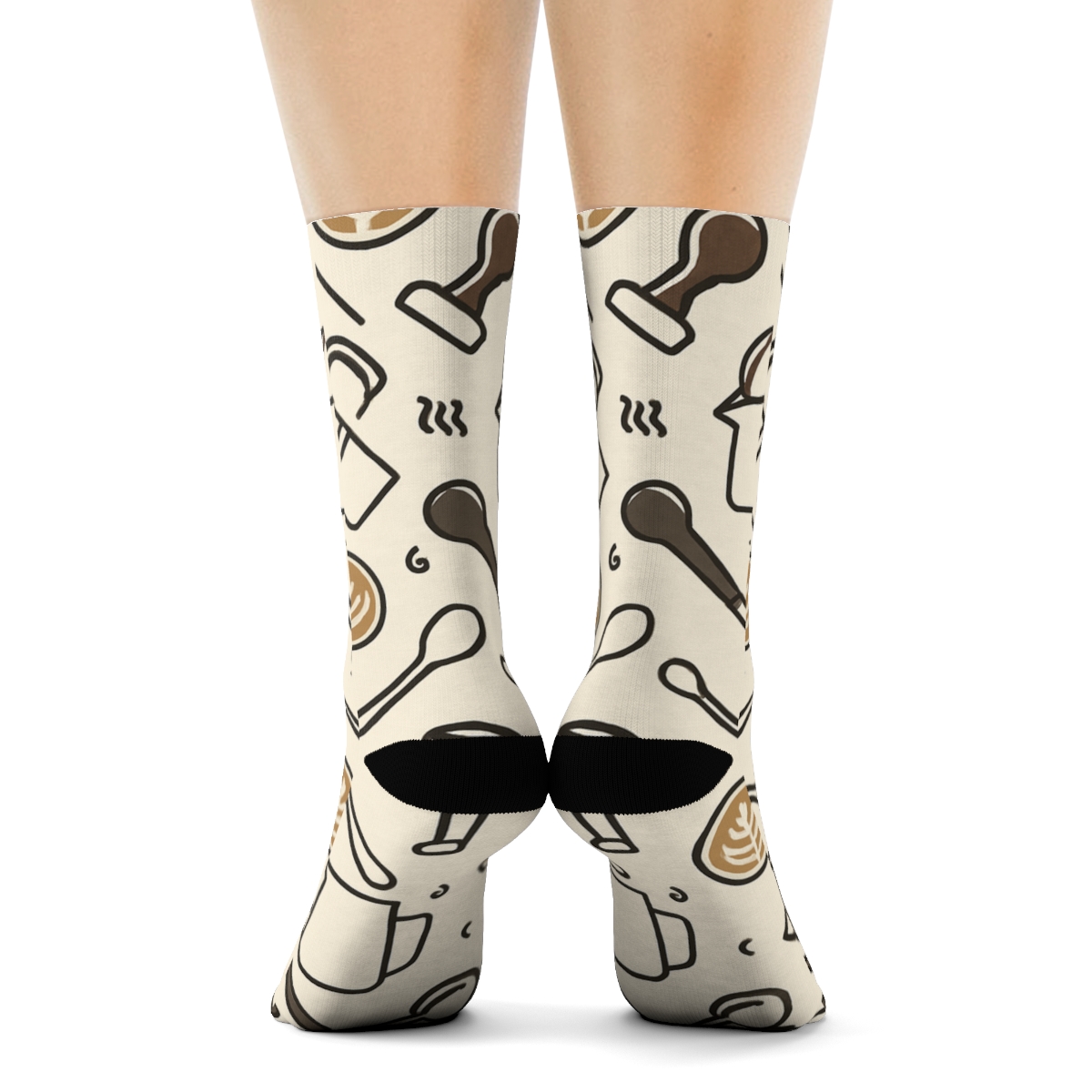 Coffee Tool Lattice With Barista Charm personalized crew socks