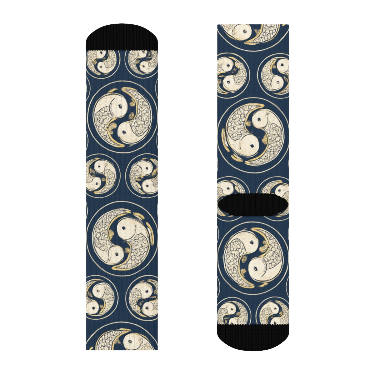 Dual Koi Circle Progression comfortable cotton crew socks