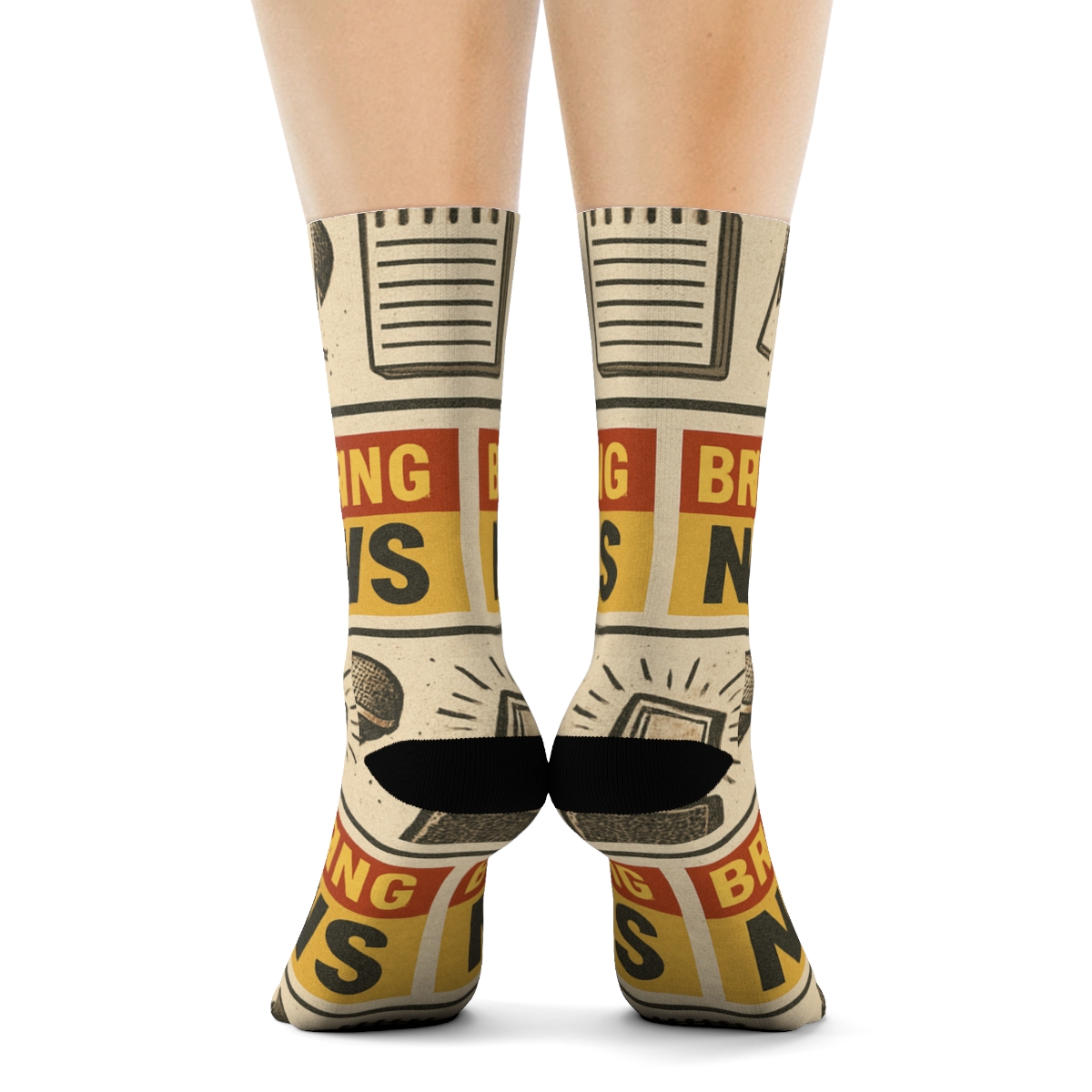 Newsroom Band Tapestry For Reporter Life trendy patterned crew socks