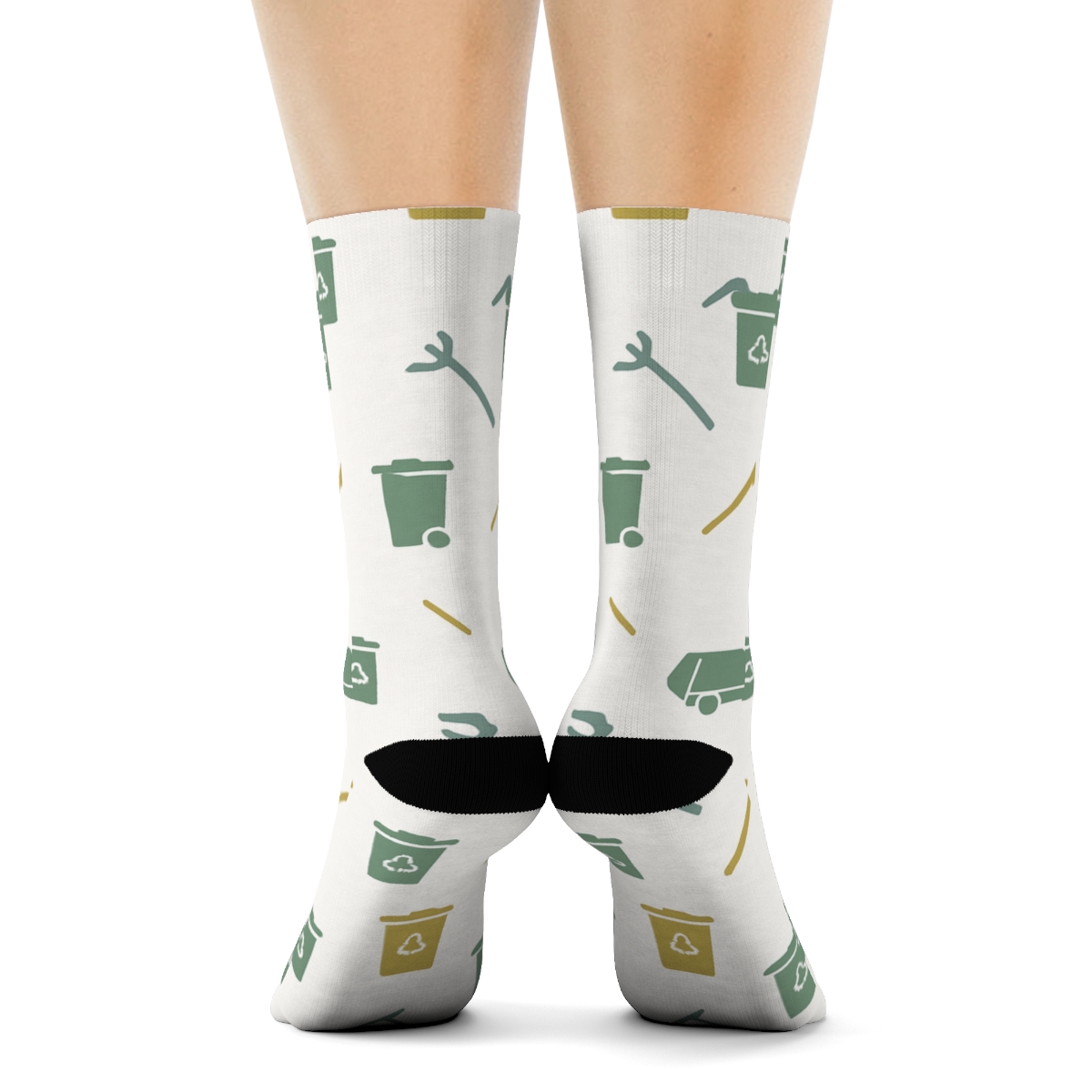 Recycling Constellation With Garbage Collector Motifs comfortable cotton crew socks