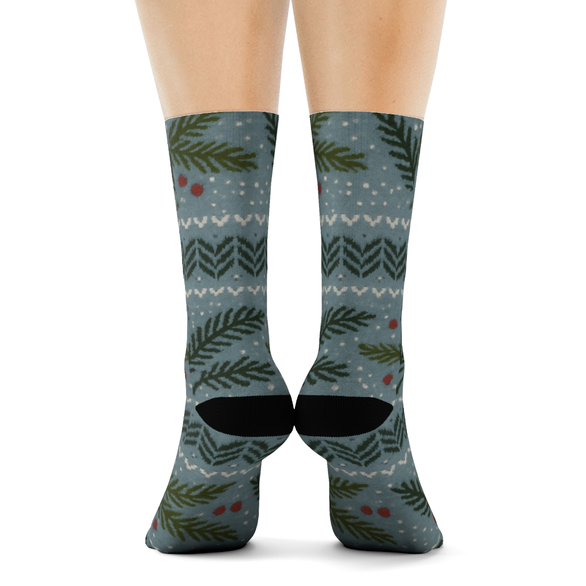 Fir Needle Bands With Evergreen Branches custom crew socks