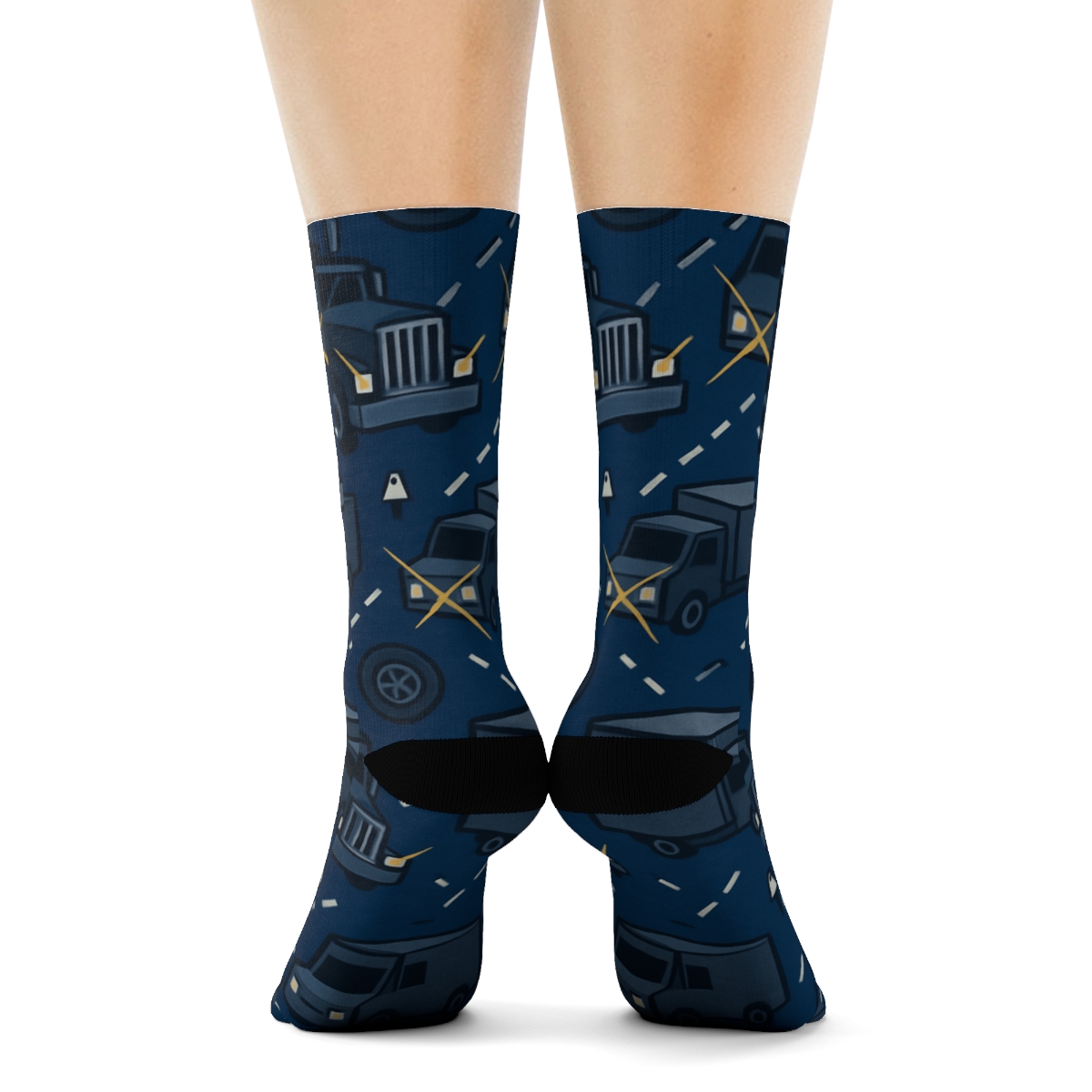 Highway Constellation With Truck Driver Convoy unique graphic crew socks