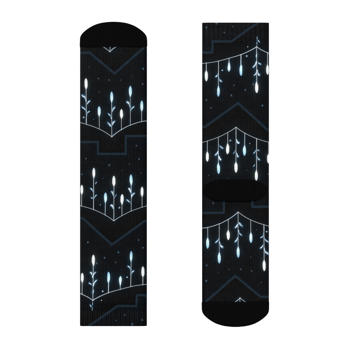 Icy Rooftop Icicle Light Cascade stylish athletic crew socks