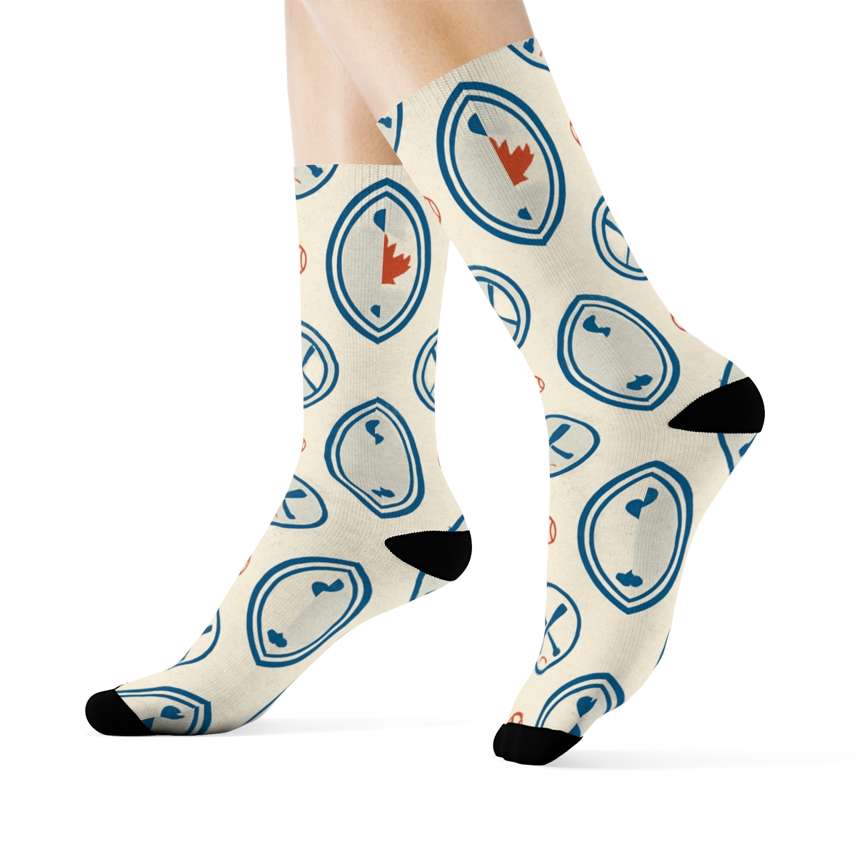 Retro Medallion Tile, Blue Jays Edition personalized crew socks