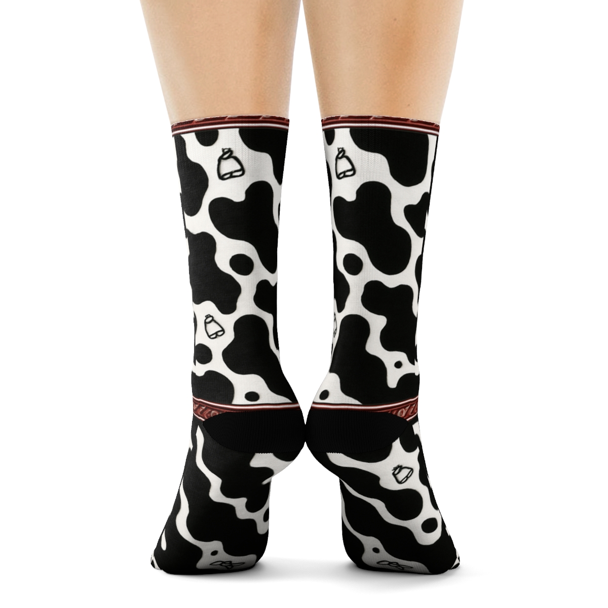 Bandana Border Cow Spot Symphony personalized crew socks