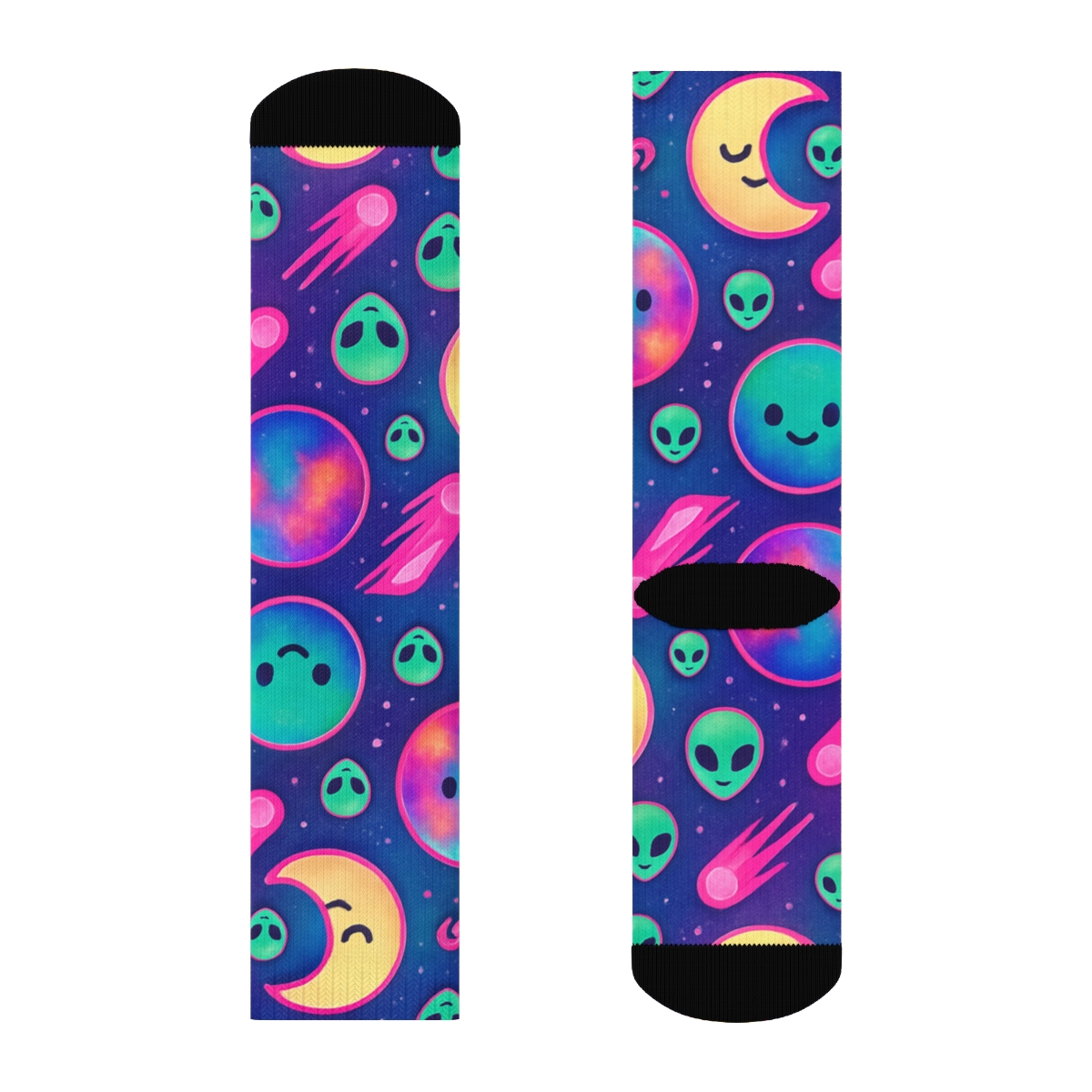 Playful Planetary Tessellation comfortable cotton crew socks