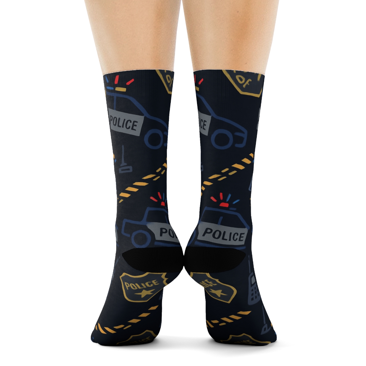 Night Patrol Police Officer Tessellation comfortable cotton crew socks