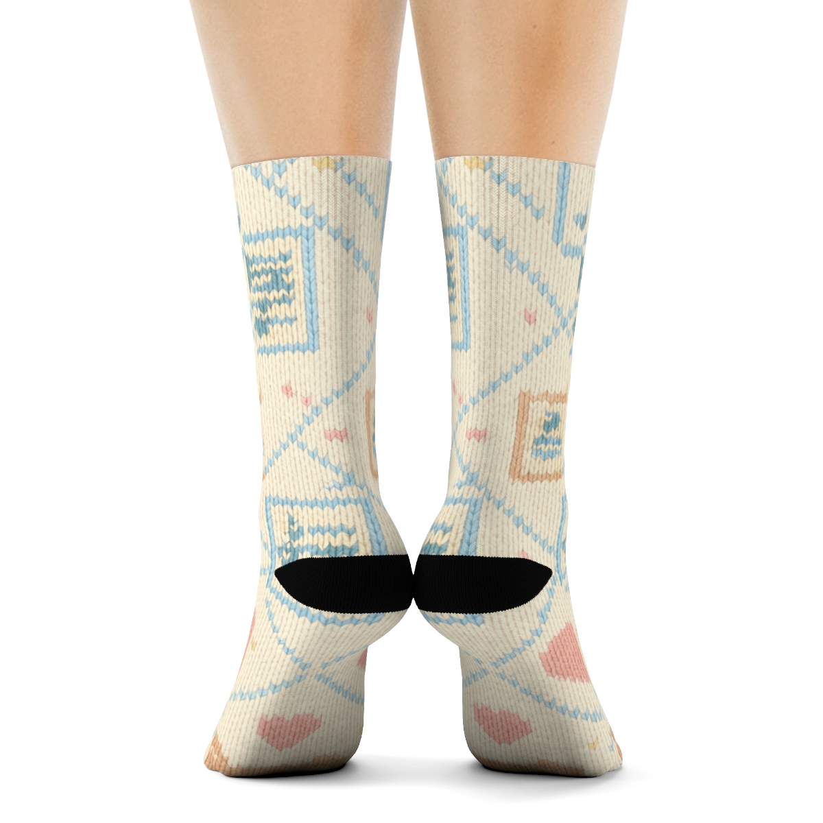 Childcare Worker Knit Illusion Lullaby Lattice personalized crew socks