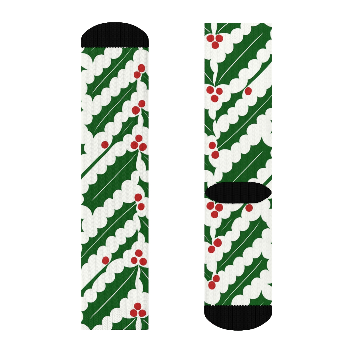Holiday Holly Berry Chevron trendy patterned crew socks