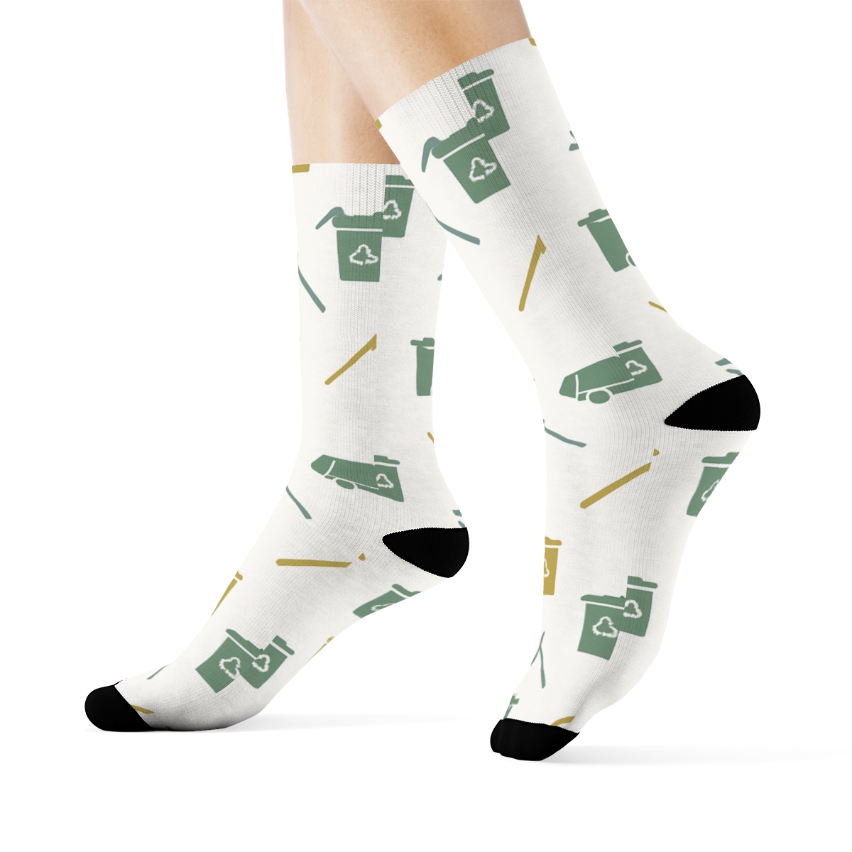 Recycling Constellation With Garbage Collector Motifs comfortable cotton crew socks