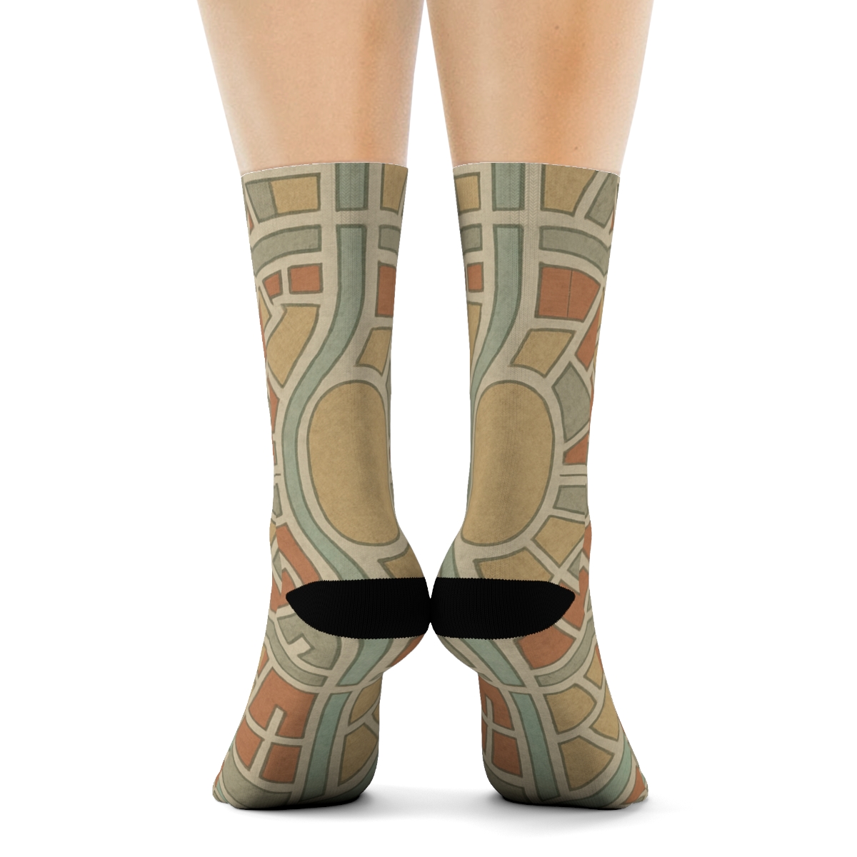 City Map Collage With Urban Planner Routes personalized crew socks