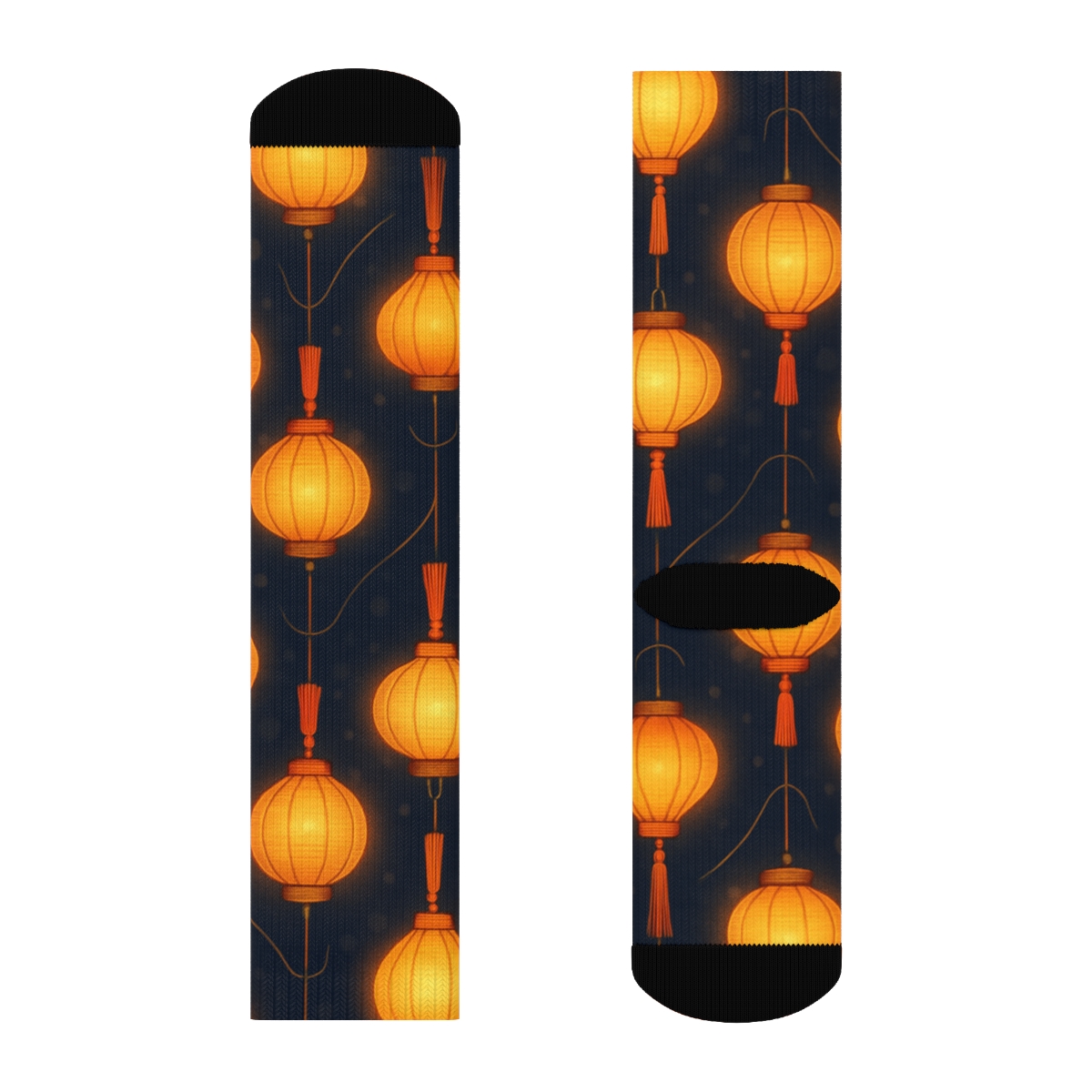 Twilight Tessellation Of Paper Lantern Canopies unique graphic crew socks