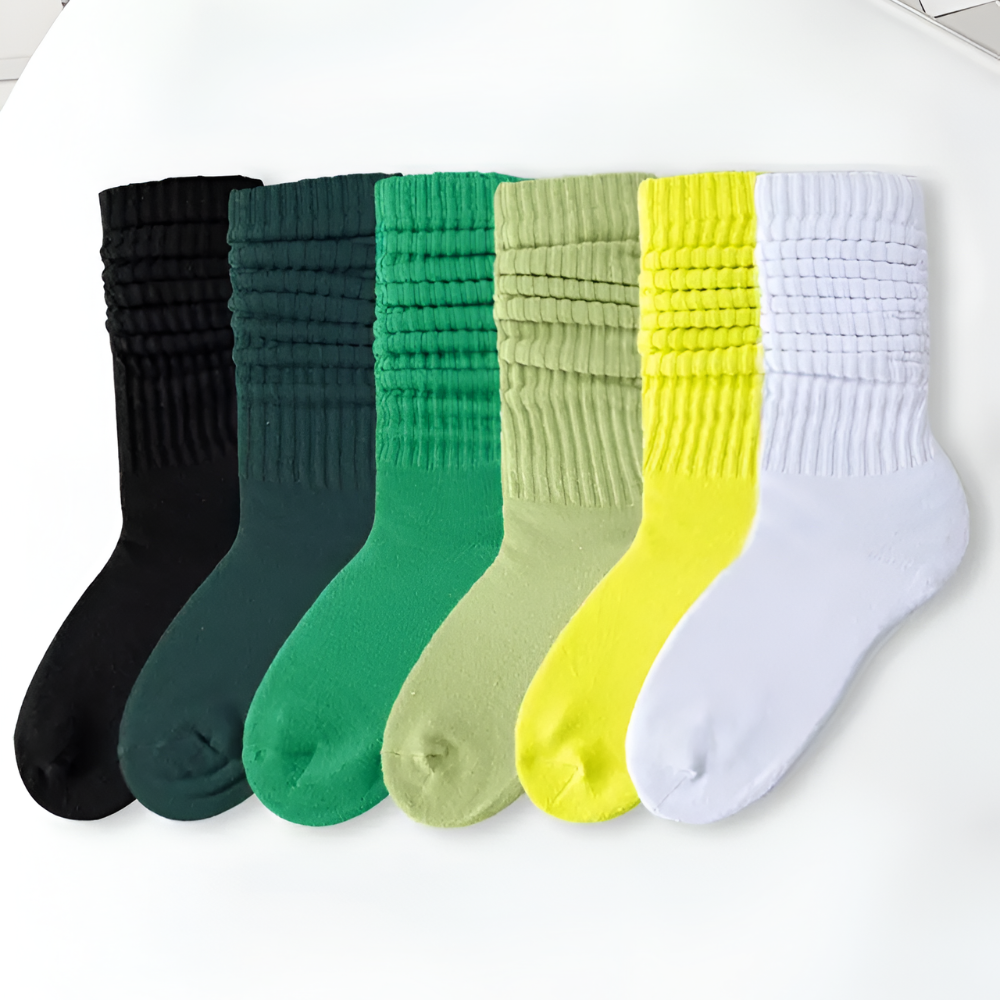Solid Slouch Crew Mid Calf Comfort Socks Multi Pack For Women