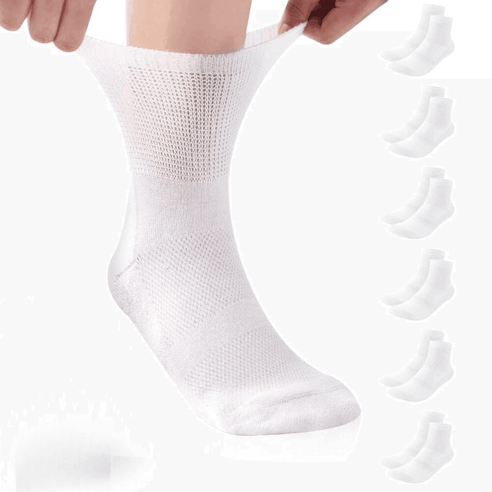 6 Pack Loose Top Diabetic Socks – Moisture-Wicking and Seamless