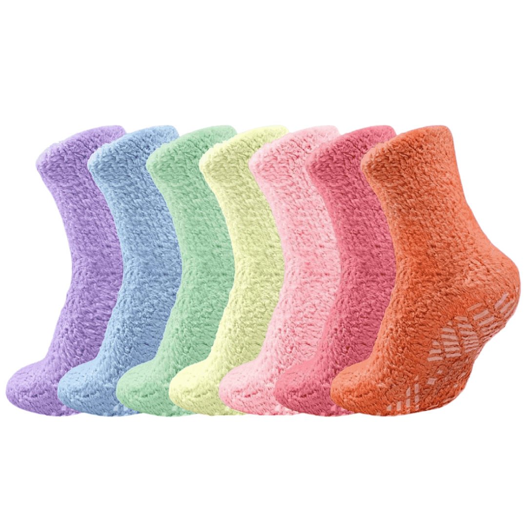 7-Pack Non-Slip Diabetic Socks - Cozy and Comfortable
