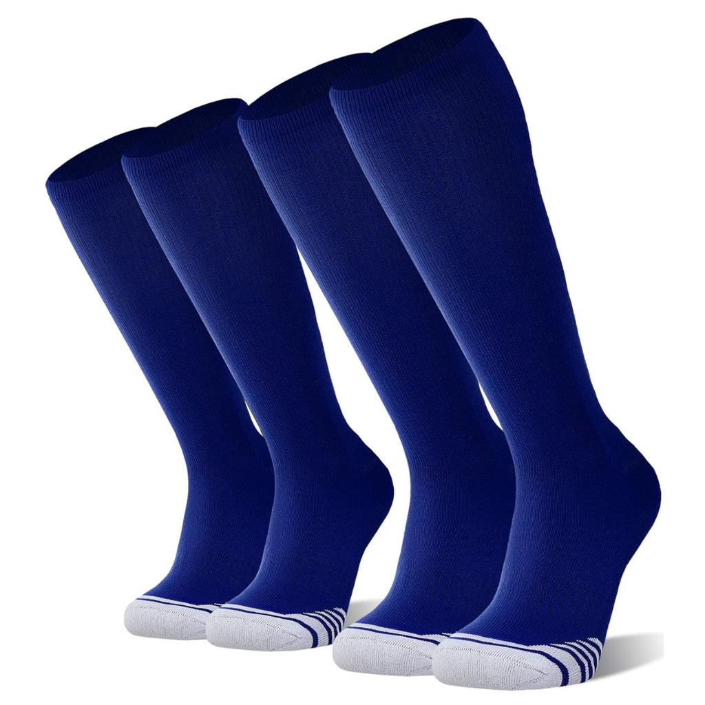 Pack of 2 Baseball Soccer and Softball Over the Calf Knee High Socks for Kids Youth Men and Women