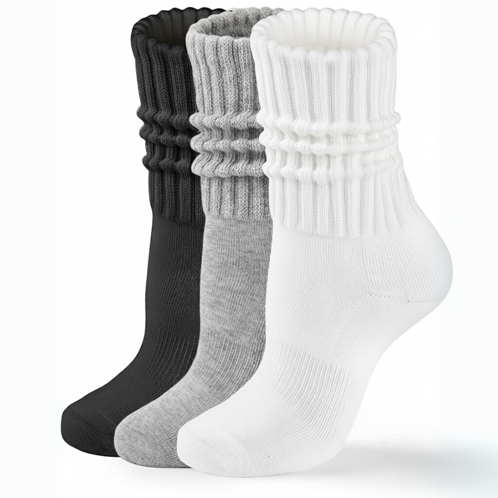 Pack Of 3 Women Slouchy Athletic Crew Socks