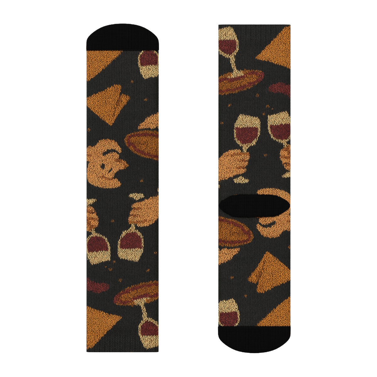 Waiter Tray Parade Knit Illusion unique graphic crew socks