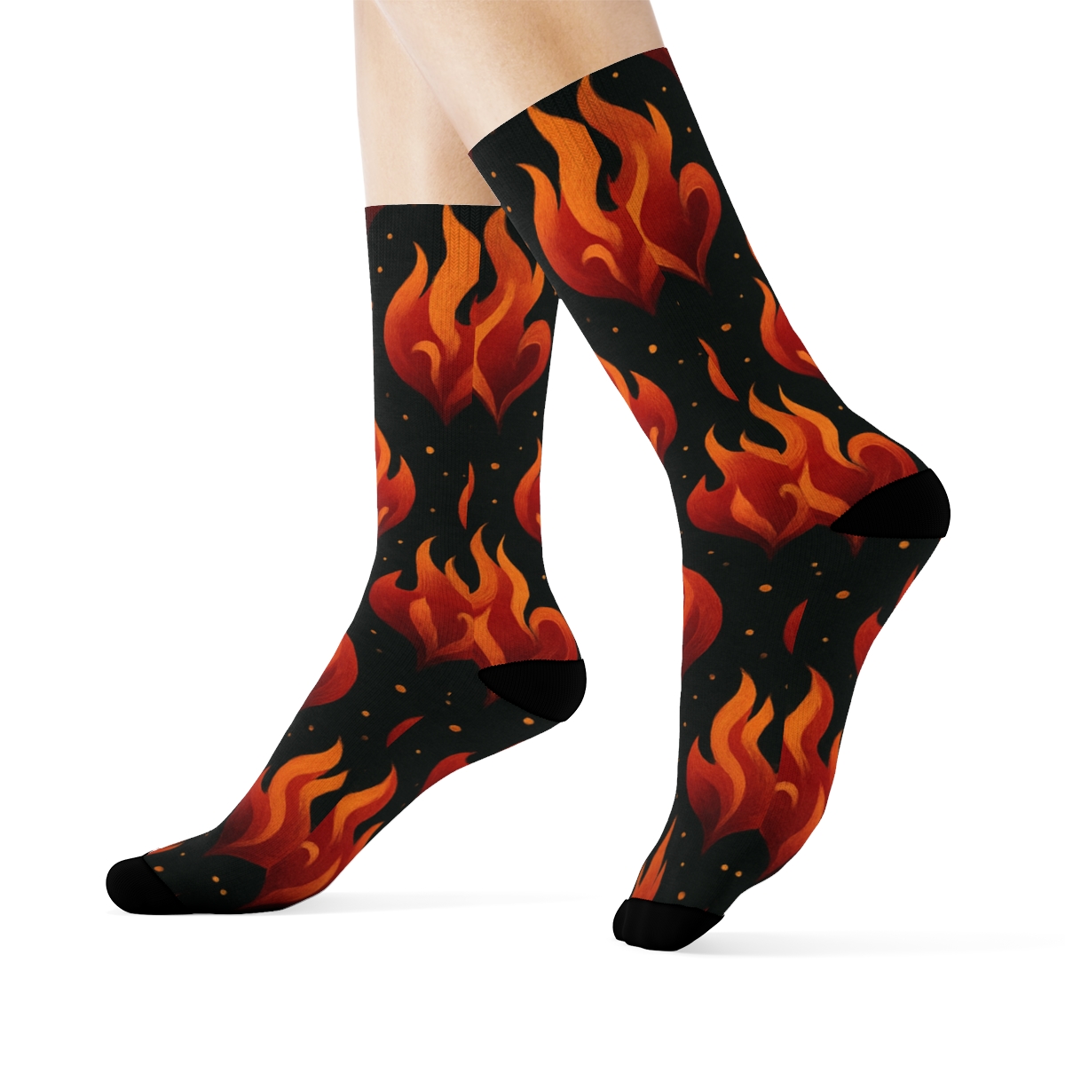 Ember Tessellation Grid stylish athletic crew socks