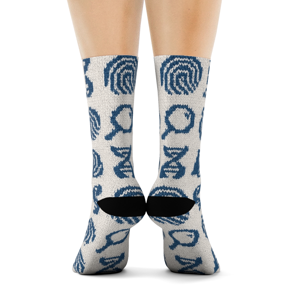 Nebula Grid Evidence Pattern With Forensic Scientist Detail custom crew socks