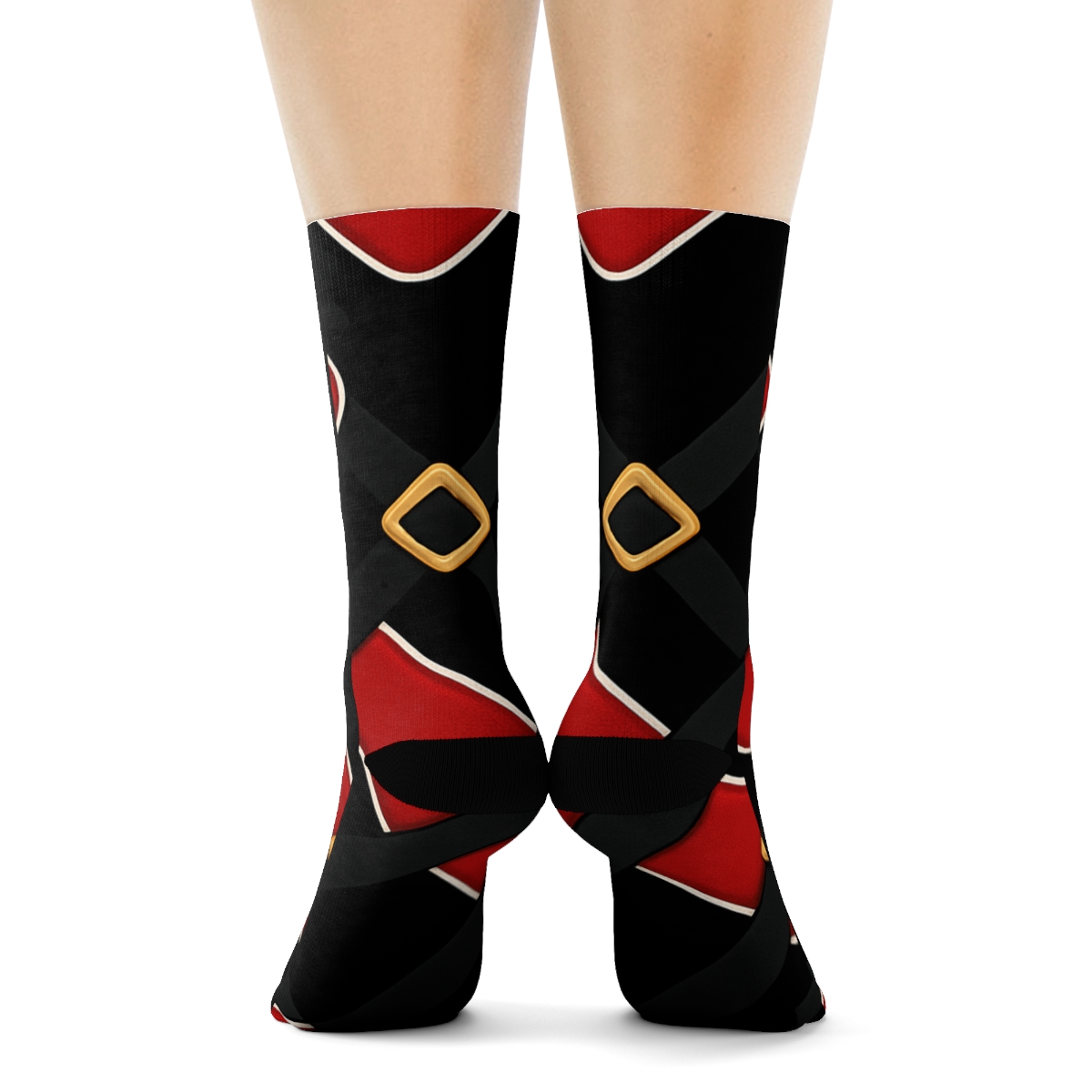 Santa Belt Lattice On Midnight Field stylish athletic crew socks