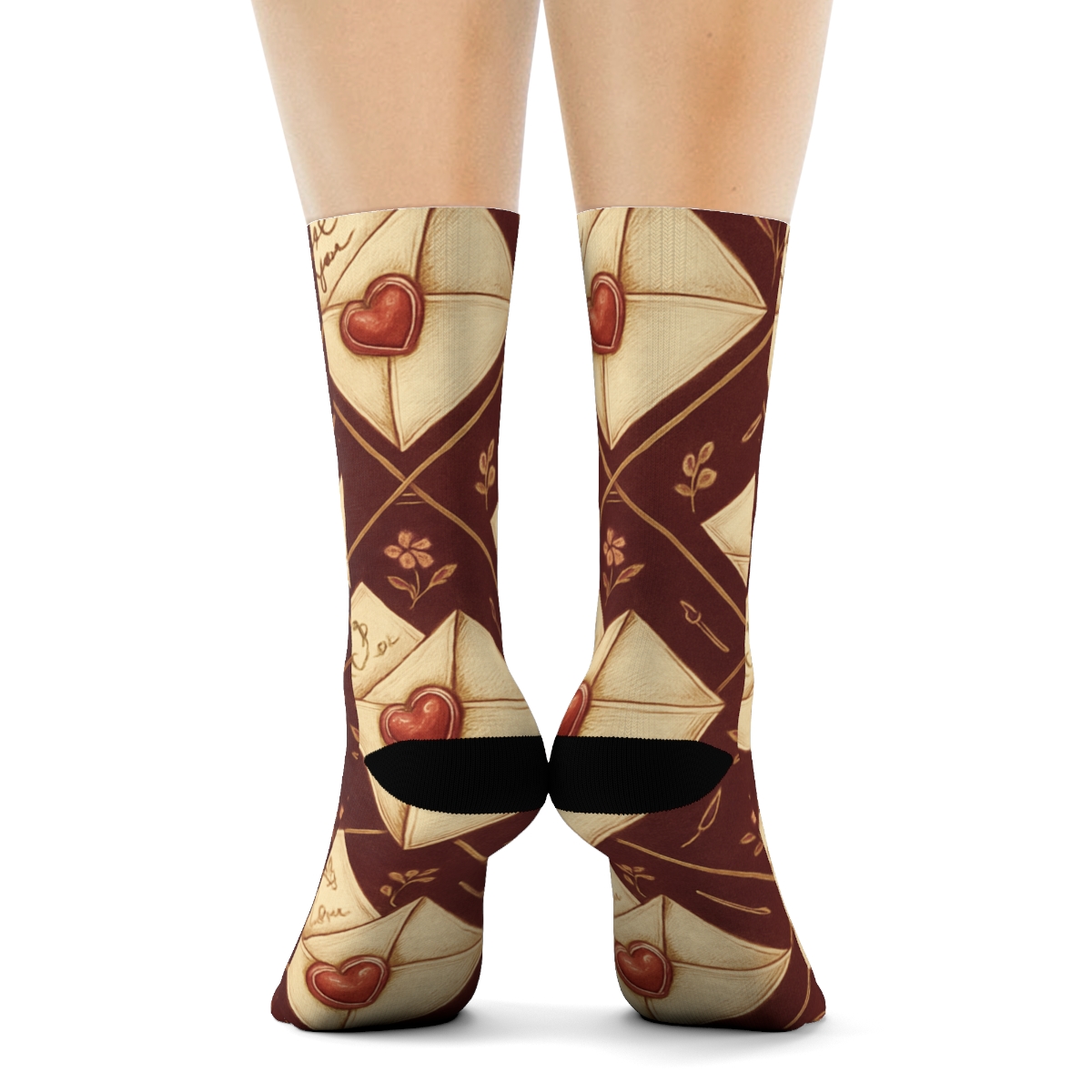 Mirror Lattice Valentines Love Letter Envelope And Wax Seal Ribbons premium sports crew socks