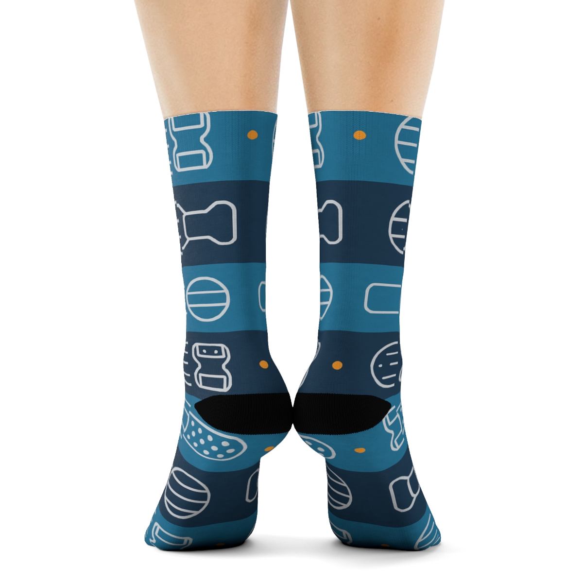 Therapy Blue Tool Bands With Physical Therapist Motifs custom crew socksTherapy Blue Tool Bands with Physical therapist Motifs Crew Socks - Image 4