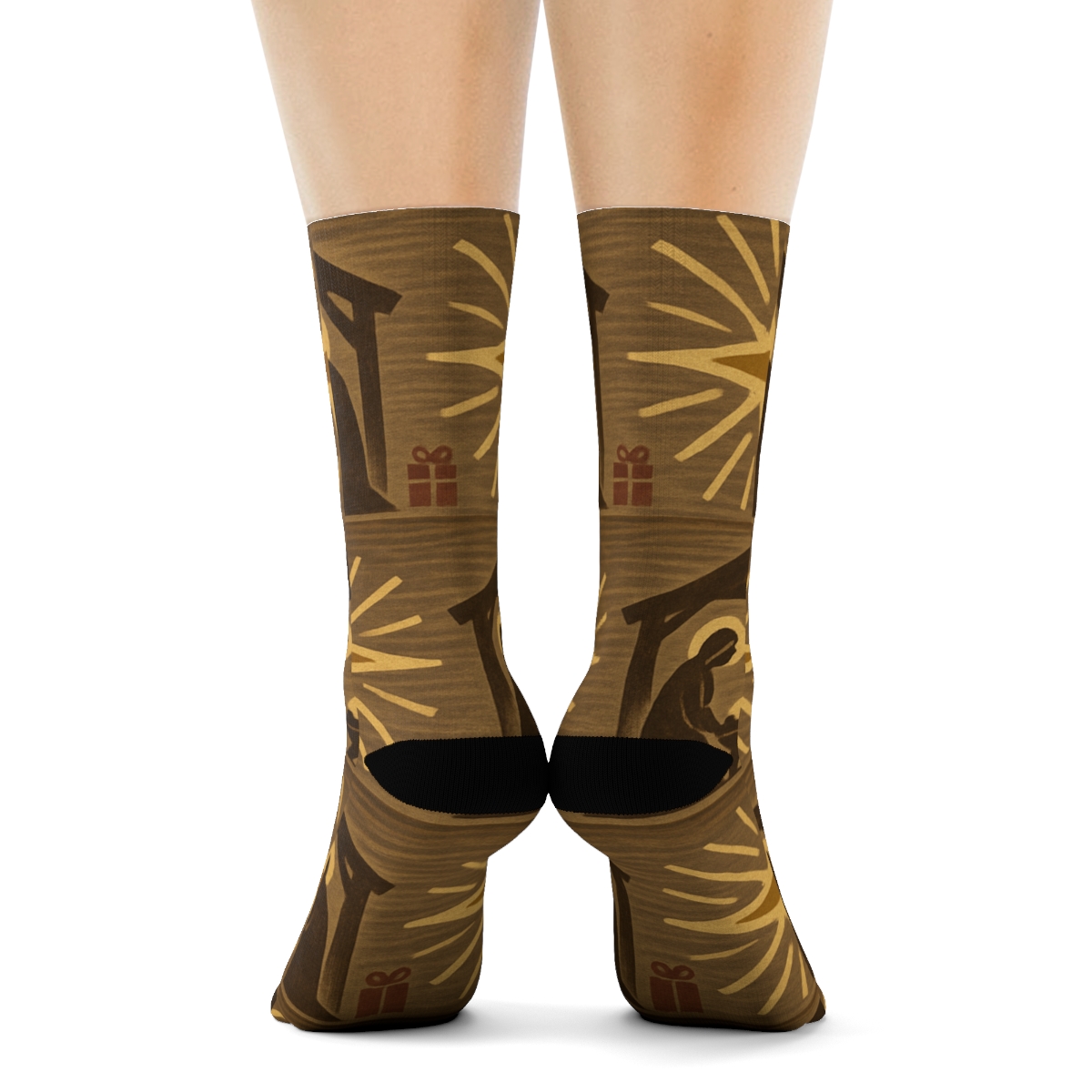 Manger Star Repeating Field With Baby Jesus Edition personalized crew socks