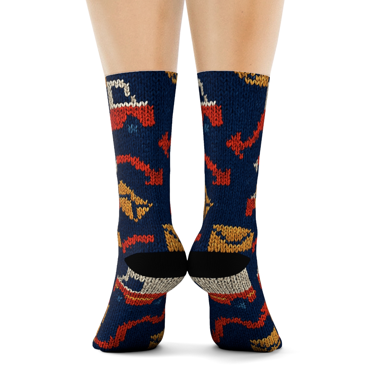 Knit Illusion Route Map For Mail Carrier trendy patterned crew socks