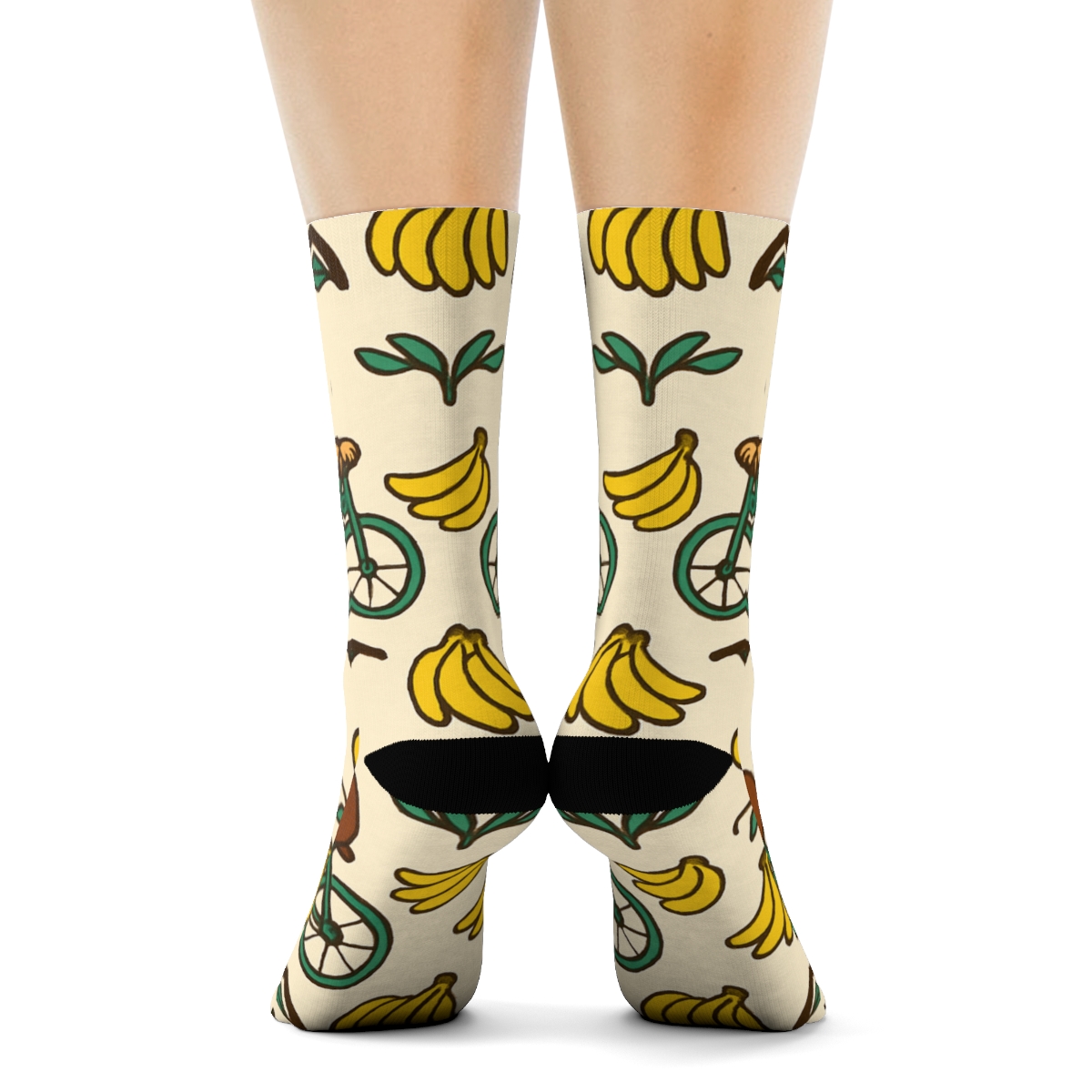 Playful Chimpanzees In Ape Parade Bands custom crew socks