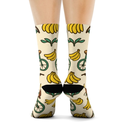 Playful Chimpanzees In Ape Parade Bands custom crew socks