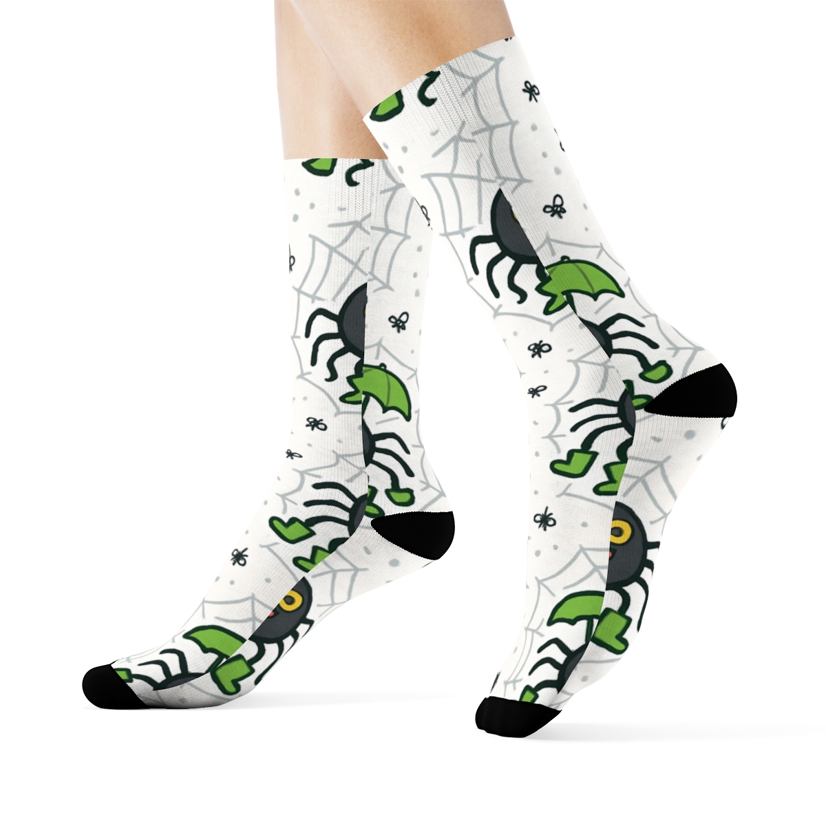 Playful Garden Tiles With Spider soft everyday crew socks