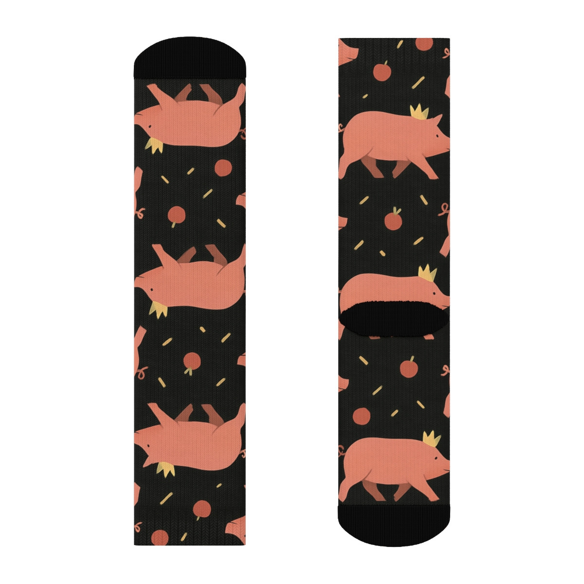 Starry Straw Crown Parade Dream Pig personalized crew socks