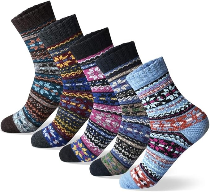 5 Pairs Of Soft Thick Wool Crew Socks5 Pairs Of Soft Thick Wool Crew Socks - Image 6