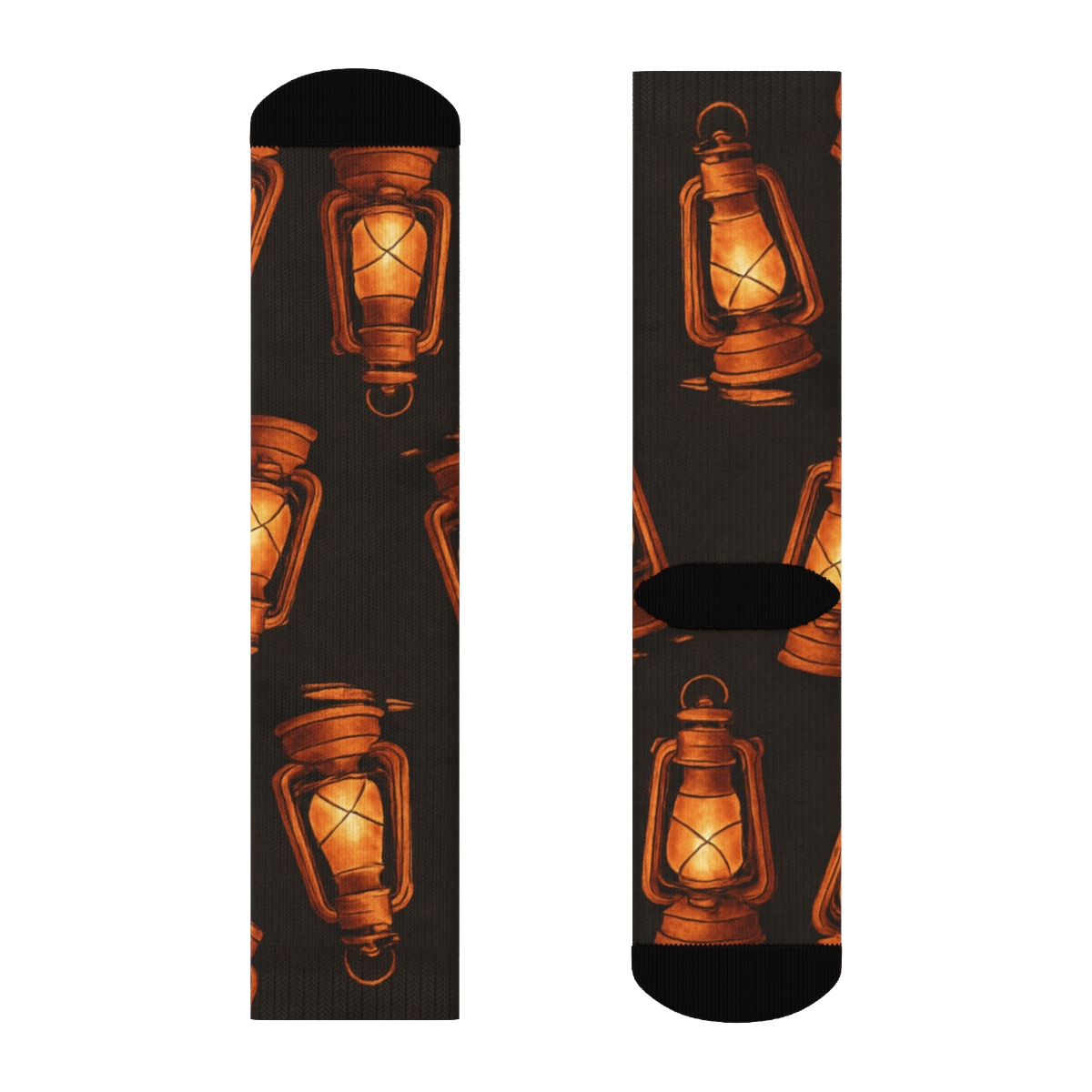 Copper Frame Motifs With Lantern Glow trendy patterned crew socks