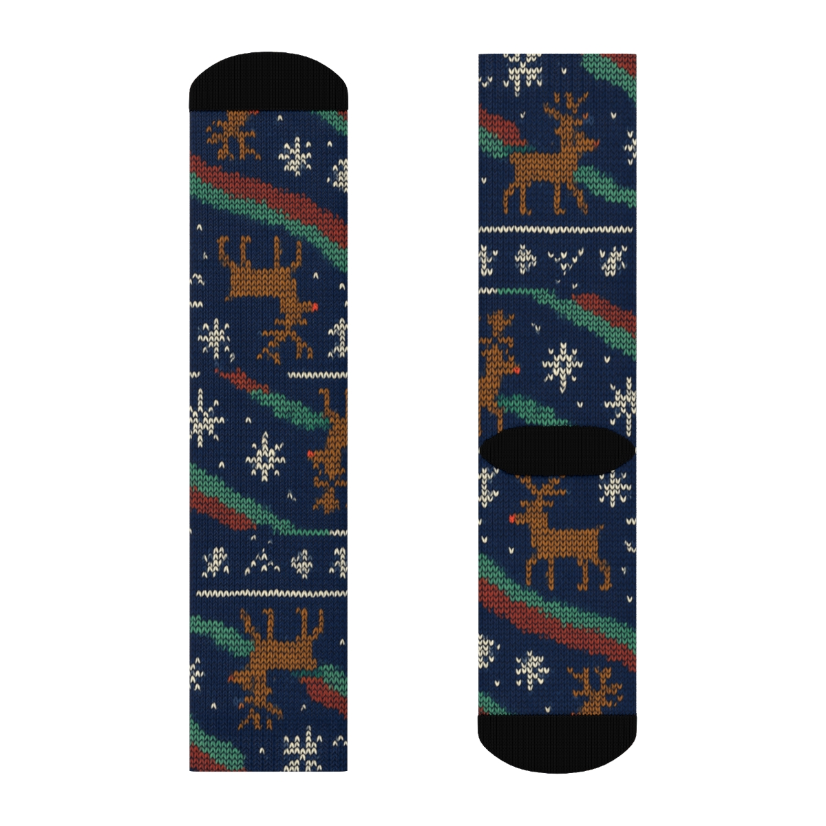 Rudolph Northern Lights Antler Cascade comfortable cotton crew socks