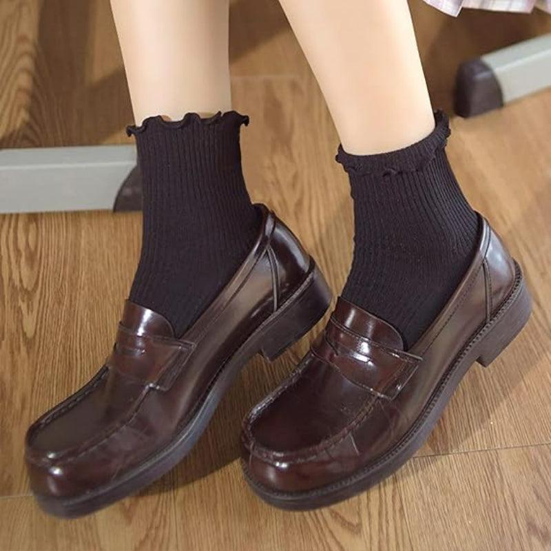 6 Pack Ruffle Knitted Socks – Soft and Stylish Everyday