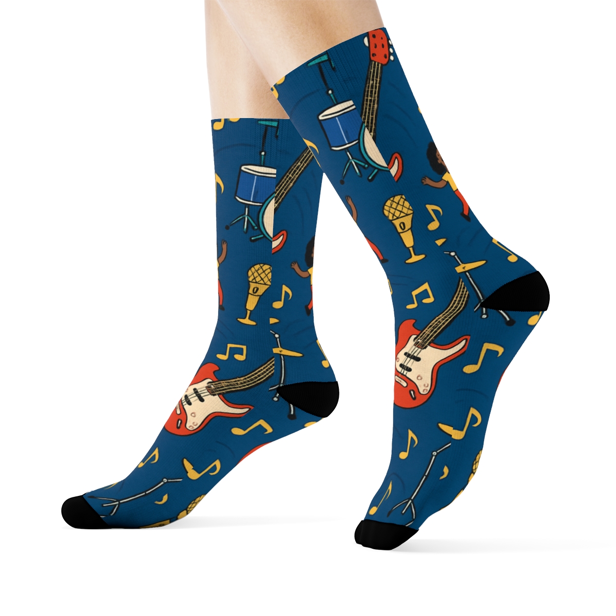 Musician Night Jam Pattern premium sports crew socks